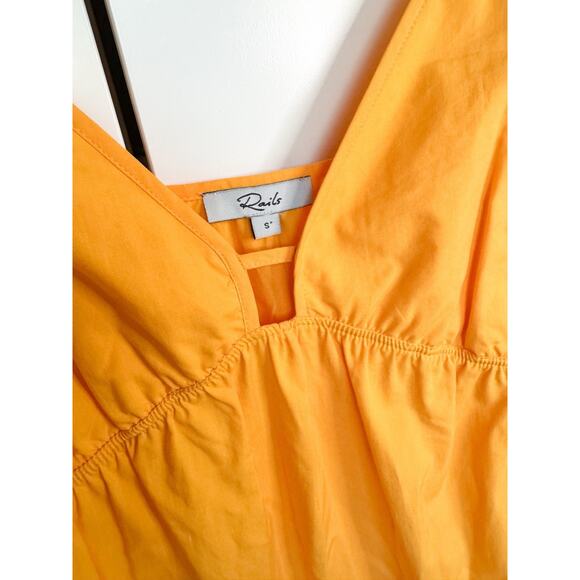 Rails Avril Sleeveless Tiered Midi Dress SMALL Marigold Women’s. Retail $228 - Picture 5 of 9